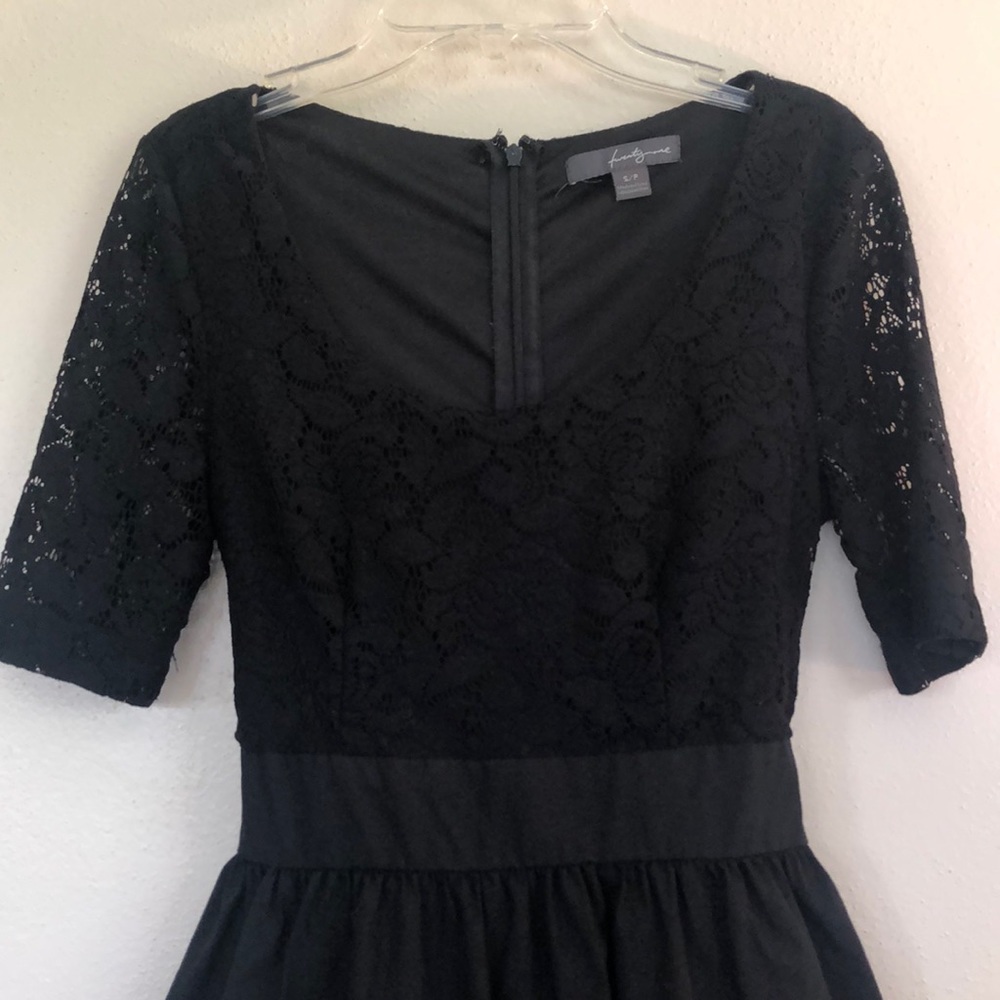 2/$25 Black dress with lace top and sash